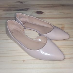 Nude Pointed Toe Flats